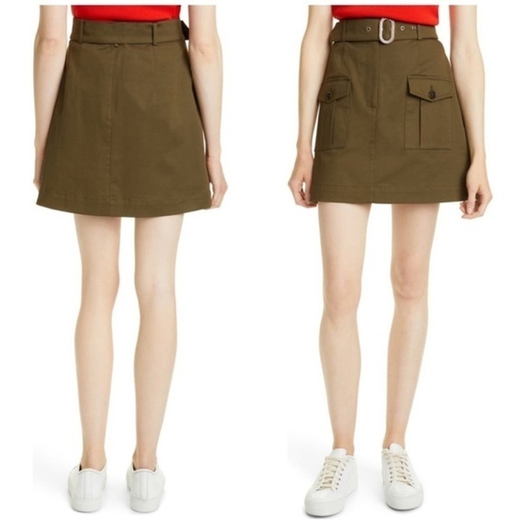 Ted Baker Utility Mini Skirt in Khaki Size 6 - Picture 1 of 14
